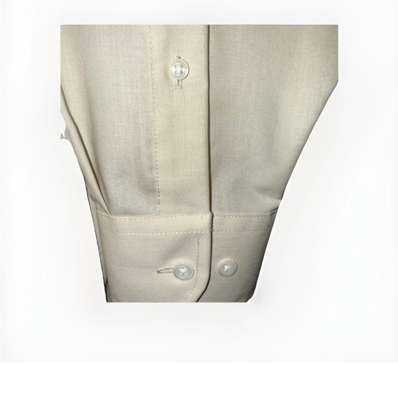 Stafford Men's Light Tan Dress Shirt - Picture 5 of 7